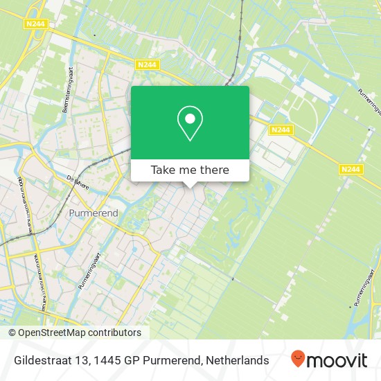 Gildestraat 13, 1445 GP Purmerend Karte