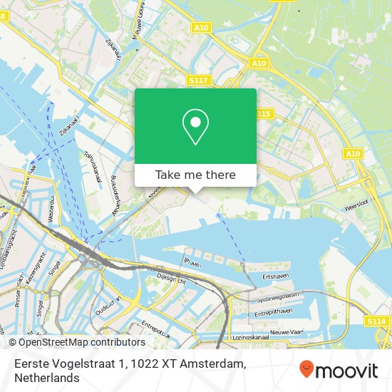 Eerste Vogelstraat 1, 1022 XT Amsterdam map
