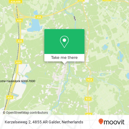 Kerzelseweg 2, 4855 AR Galder Karte