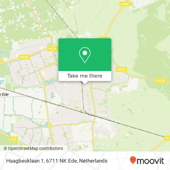 Haagbeuklaan 1, 6711 NK Ede map