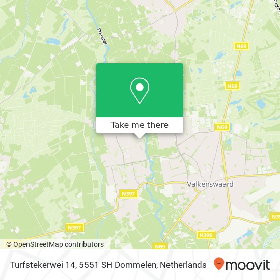 Turfstekerwei 14, 5551 SH Dommelen Karte