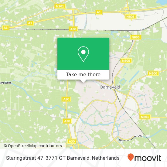 Staringstraat 47, 3771 GT Barneveld map