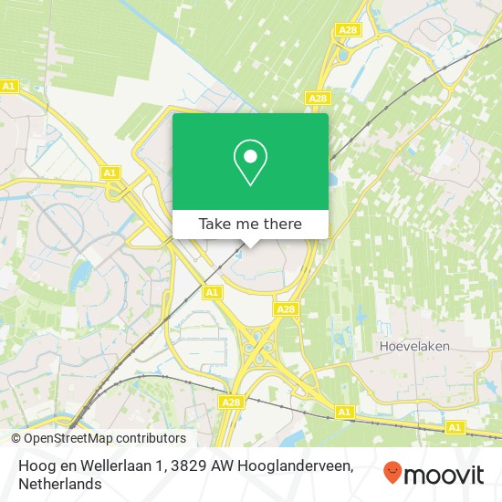 Hoog en Wellerlaan 1, 3829 AW Hooglanderveen map