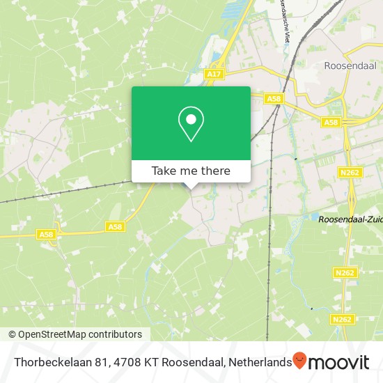 Thorbeckelaan 81, 4708 KT Roosendaal Karte