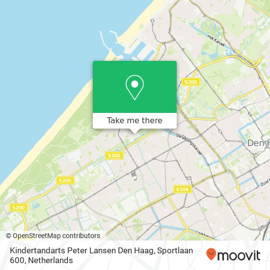 Kindertandarts Peter Lansen Den Haag, Sportlaan 600 map