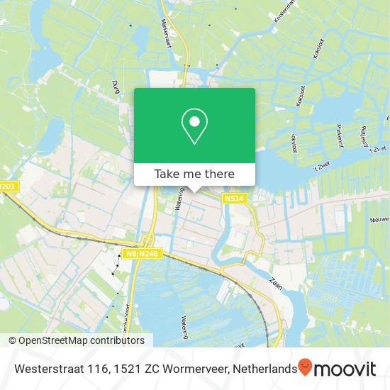 Westerstraat 116, 1521 ZC Wormerveer Karte