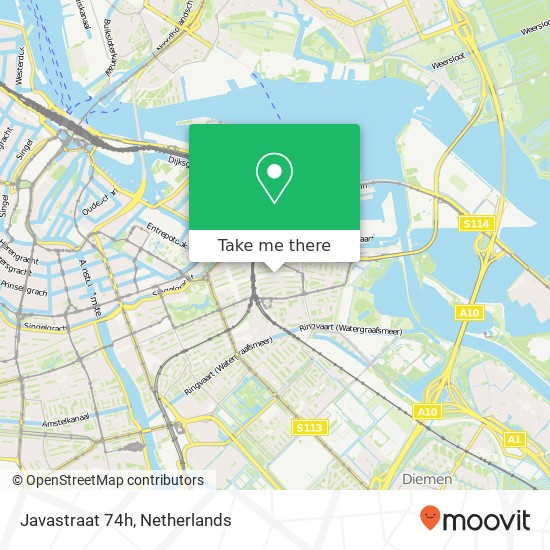 Javastraat 74h, 1094 HL Amsterdam map