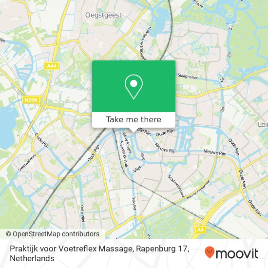 Praktijk voor Voetreflex Massage, Rapenburg 17 map