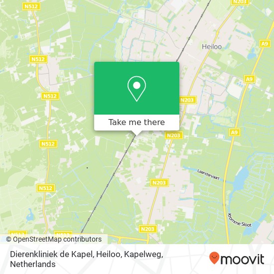 Dierenkliniek de Kapel, Heiloo, Kapelweg map