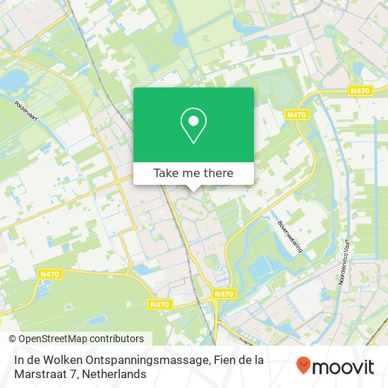 In de Wolken Ontspanningsmassage, Fien de la Marstraat 7 map