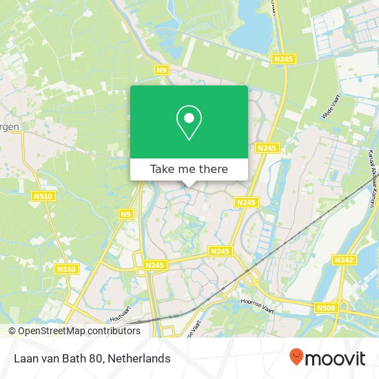 Laan van Bath 80, 1825 PE Alkmaar Karte