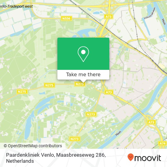 Paardenkliniek Venlo, Maasbreeseweg 286 map