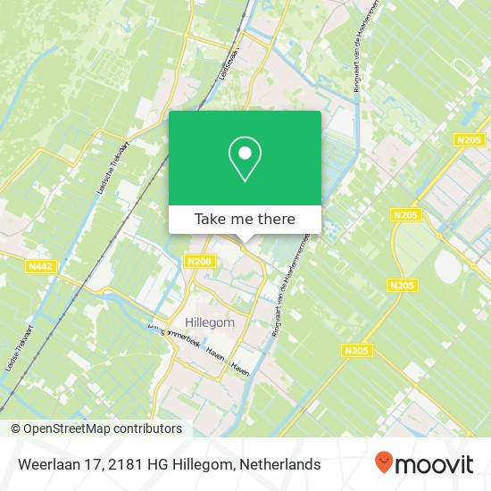 Weerlaan 17, 2181 HG Hillegom map