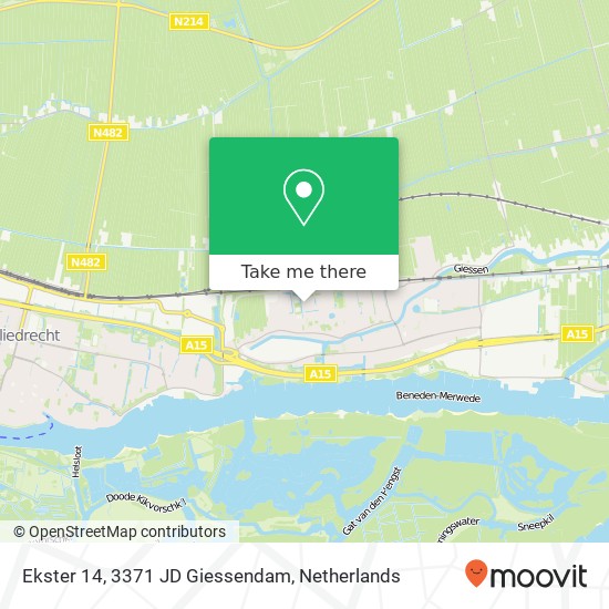 Ekster 14, 3371 JD Giessendam map