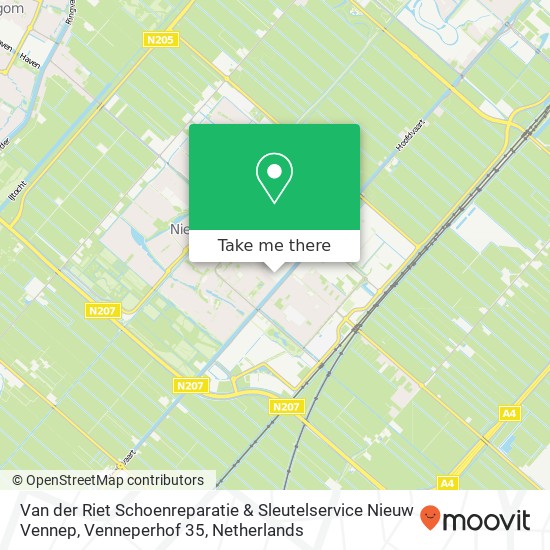 Van der Riet Schoenreparatie & Sleutelservice Nieuw Vennep, Venneperhof 35 Karte