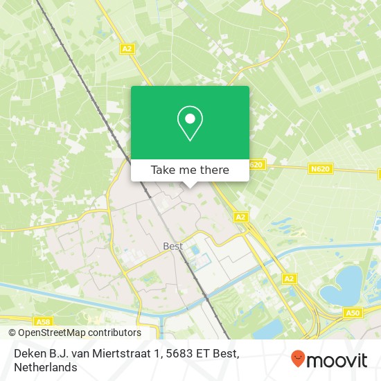 Deken B.J. van Miertstraat 1, 5683 ET Best map