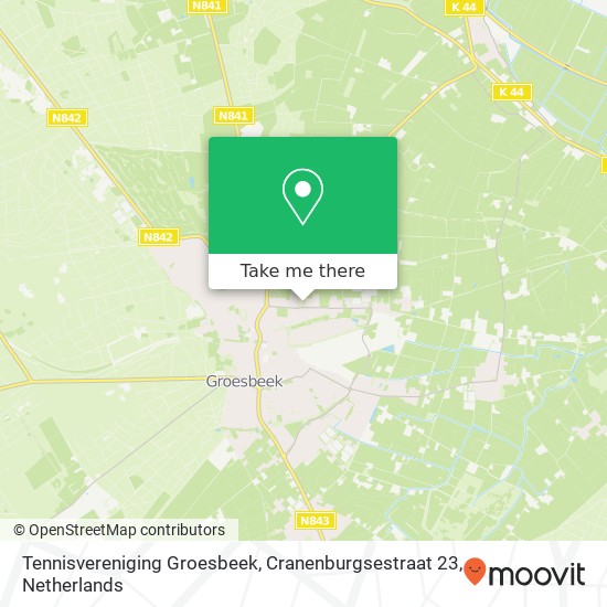 Tennisvereniging Groesbeek, Cranenburgsestraat 23 Karte