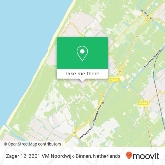 Zager 12, 2201 VM Noordwijk-Binnen Karte