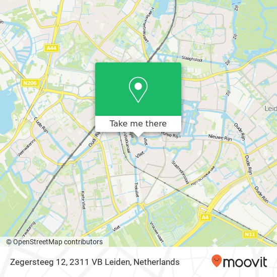 Zegersteeg 12, 2311 VB Leiden Karte