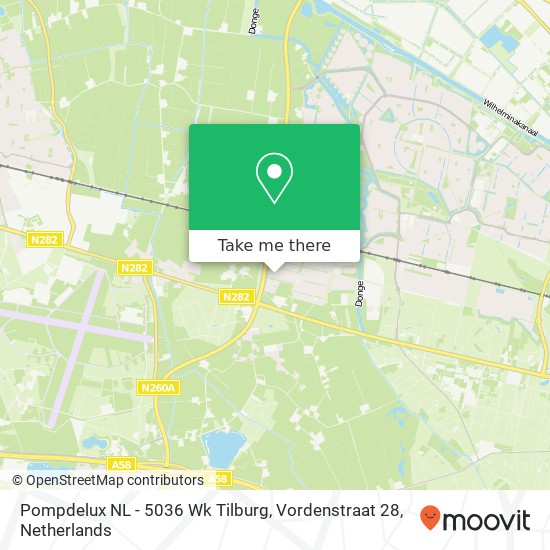 Pompdelux NL - 5036 Wk Tilburg, Vordenstraat 28 Karte