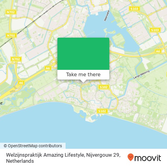 Welzijnspraktijk Amazing Lifestyle, Nijvergouw 29 map