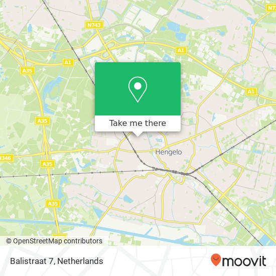 Balistraat 7, 7556 AH Hengelo map