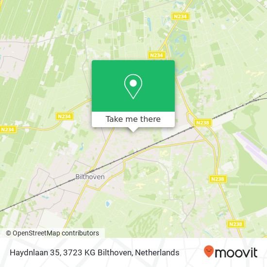 Haydnlaan 35, 3723 KG Bilthoven map