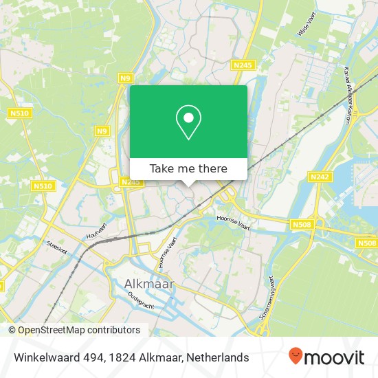 Winkelwaard 494, 1824 Alkmaar map