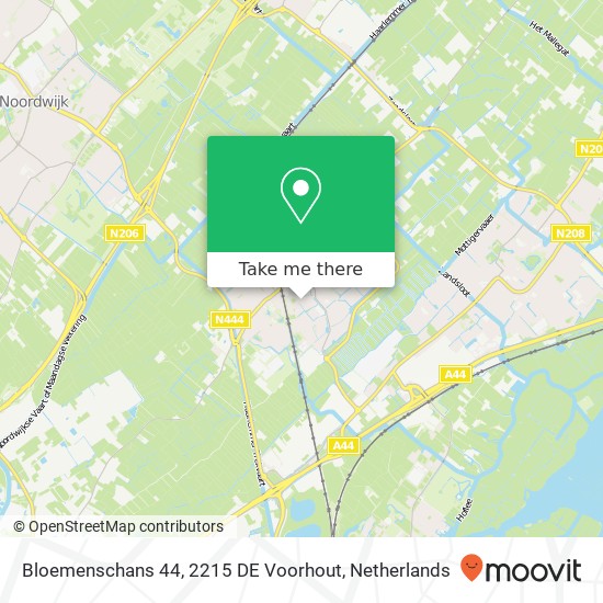 Bloemenschans 44, 2215 DE Voorhout map