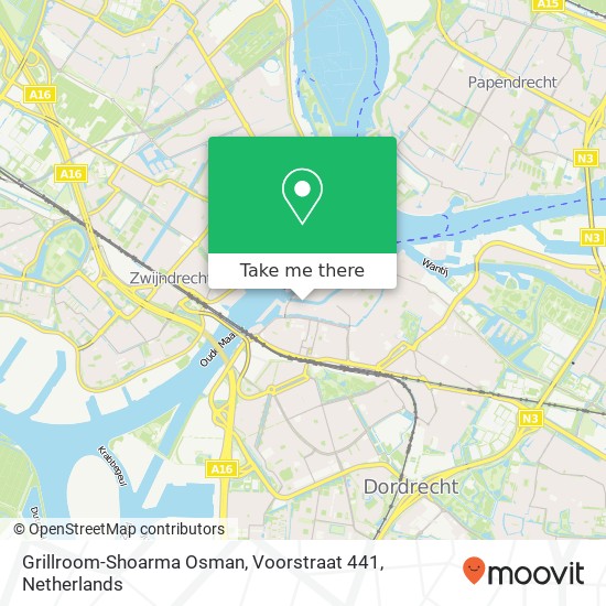 Grillroom-Shoarma Osman, Voorstraat 441 map