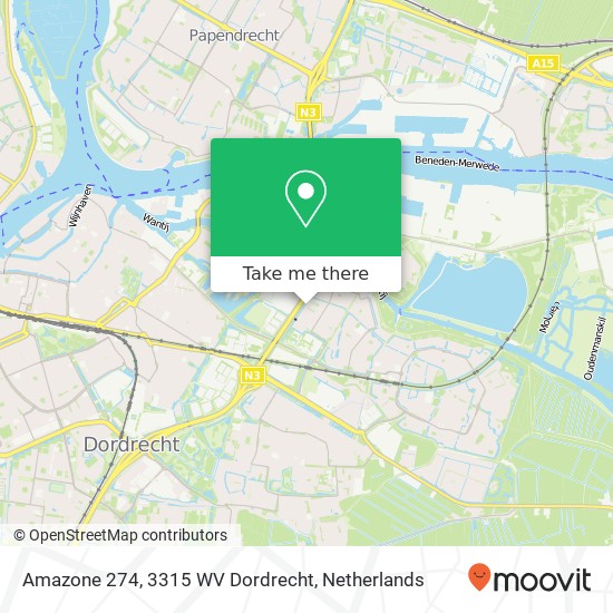 Amazone 274, 3315 WV Dordrecht map