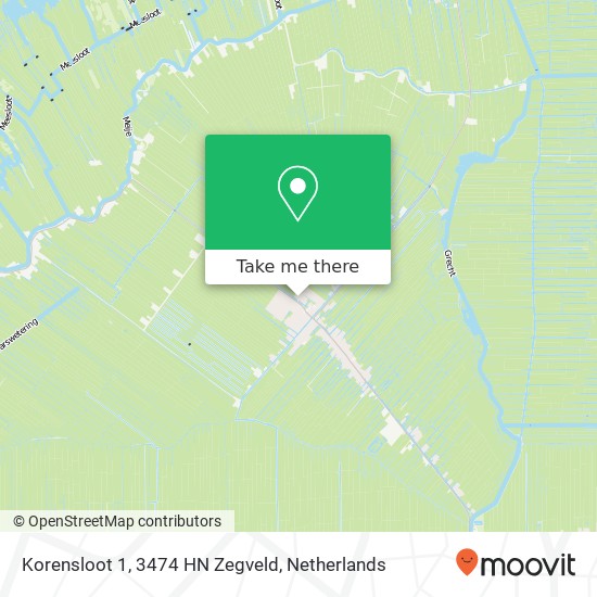 Korensloot 1, 3474 HN Zegveld map