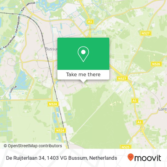 De Ruijterlaan 34, 1403 VG Bussum map