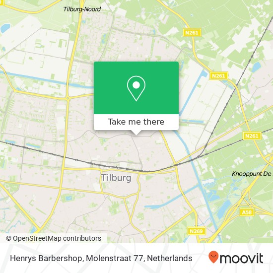 Henrys Barbershop, Molenstraat 77 map