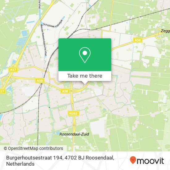 Burgerhoutsestraat 194, 4702 BJ Roosendaal map