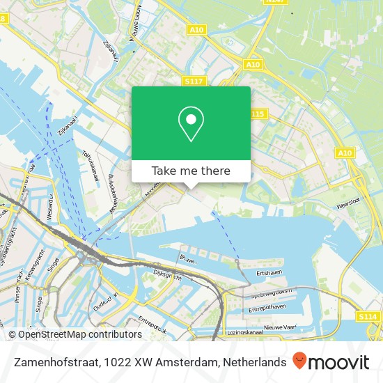 Zamenhofstraat, 1022 XW Amsterdam map