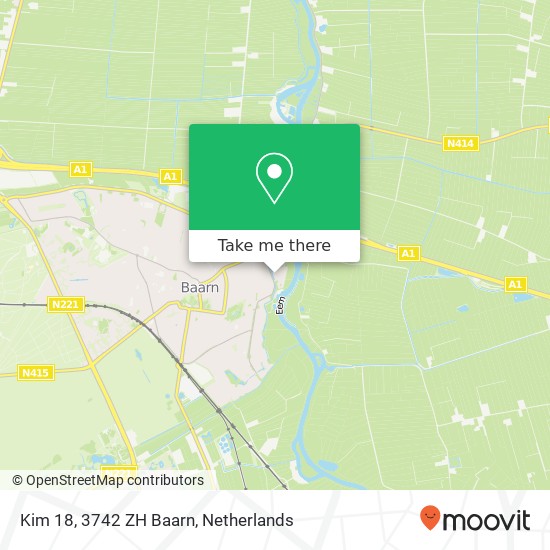 Kim 18, 3742 ZH Baarn map