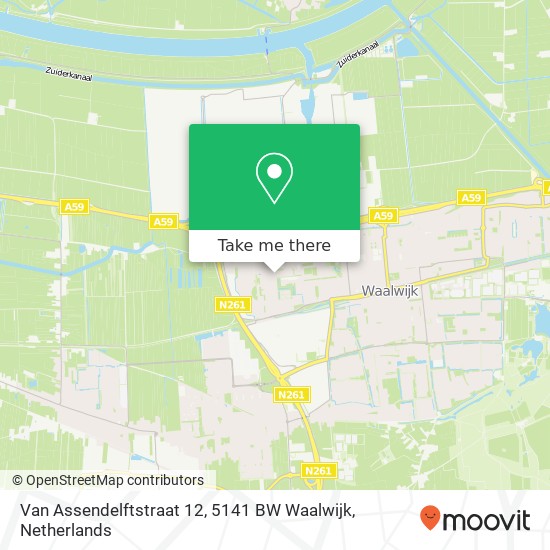 Van Assendelftstraat 12, 5141 BW Waalwijk Karte