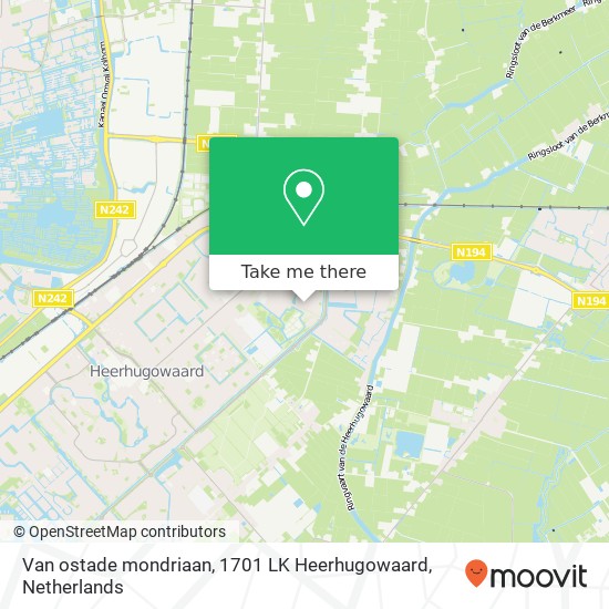 Van ostade mondriaan, 1701 LK Heerhugowaard map