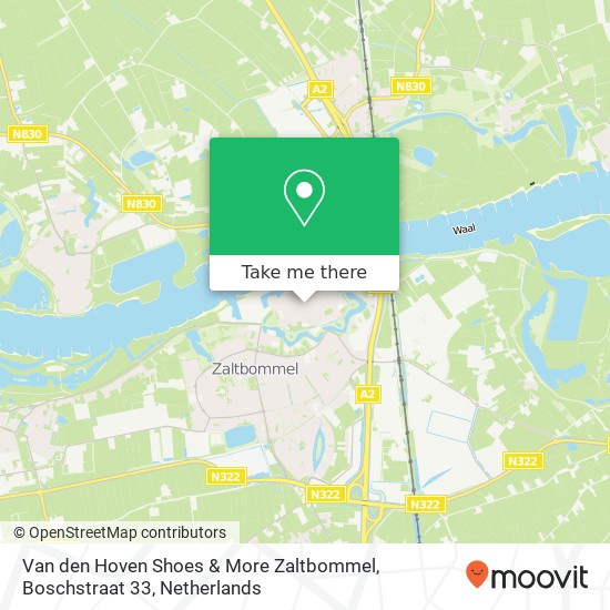 Van den Hoven Shoes & More Zaltbommel, Boschstraat 33 map