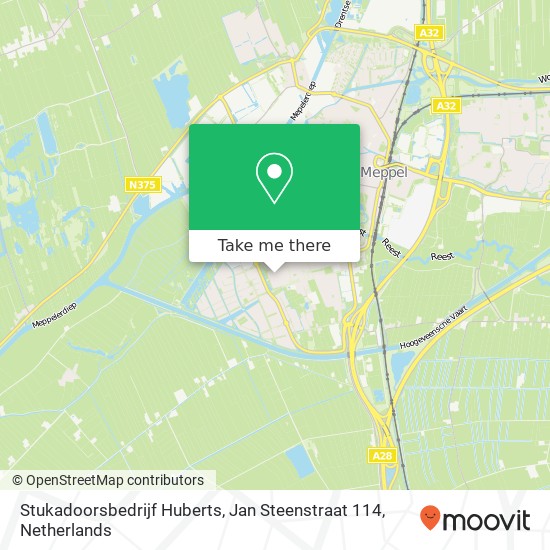 Stukadoorsbedrijf Huberts, Jan Steenstraat 114 map