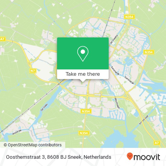 Oosthemstraat 3, 8608 BJ Sneek map