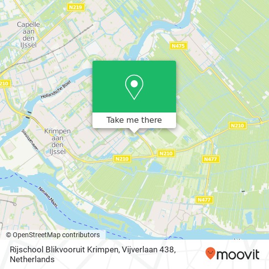 Rijschool Blikvooruit Krimpen, Vijverlaan 438 map