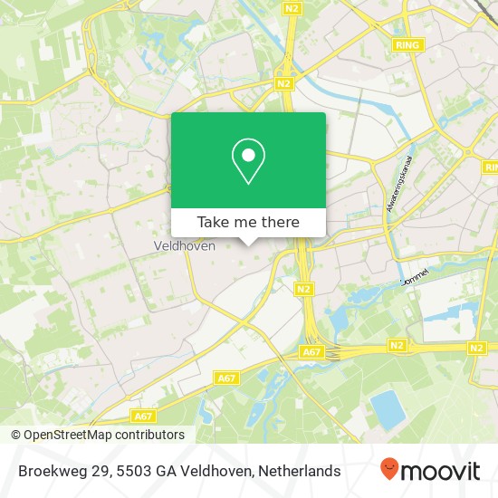 Broekweg 29, 5503 GA Veldhoven Karte