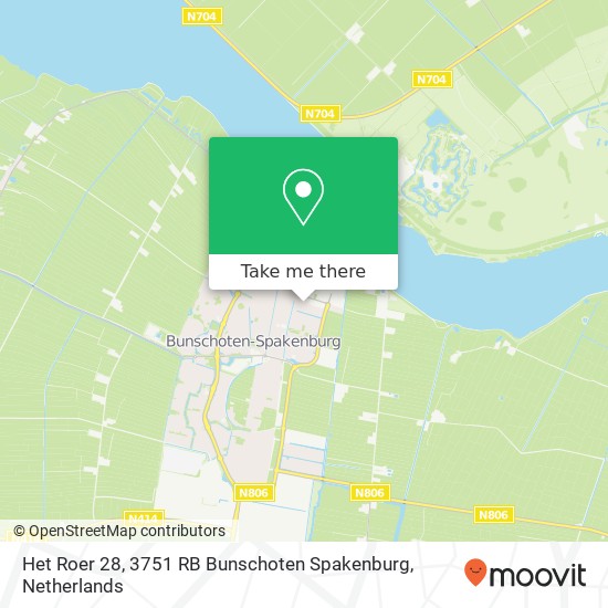 Het Roer 28, 3751 RB Bunschoten Spakenburg map