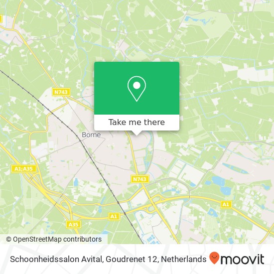 Schoonheidssalon Avital, Goudrenet 12 map