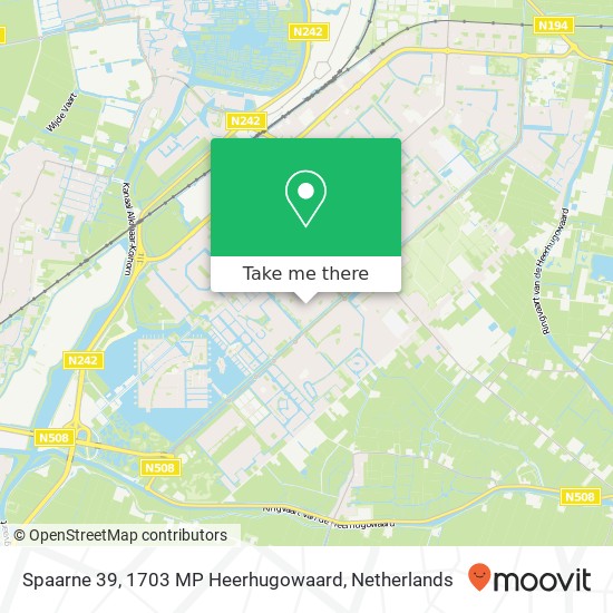 Spaarne 39, 1703 MP Heerhugowaard map