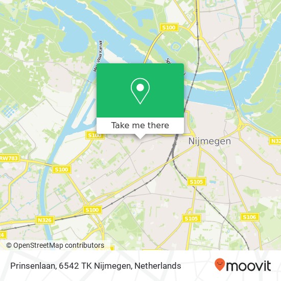 Prinsenlaan, 6542 TK Nijmegen Karte