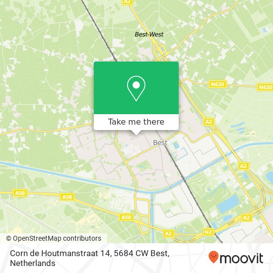 Corn de Houtmanstraat 14, 5684 CW Best Karte