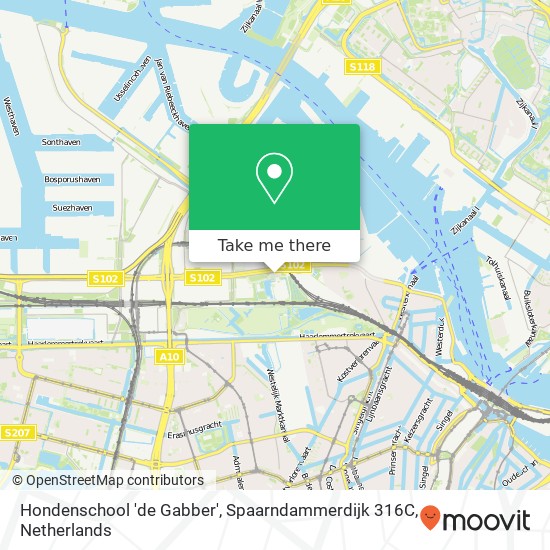 Hondenschool 'de Gabber', Spaarndammerdijk 316C map